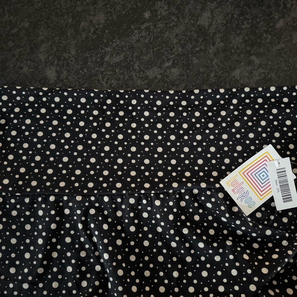 LuLaRoe Black and White Maxi Skirt with Polka Dots
